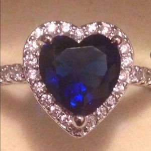 Silver Blue Sapphire ring
